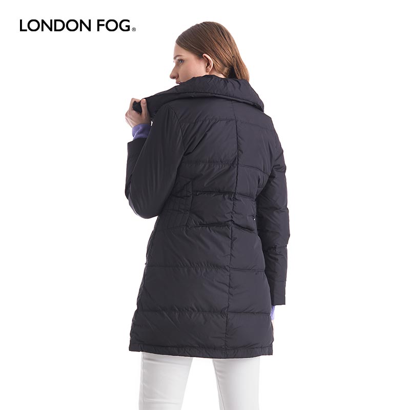 伦敦雾冬季小个子轻薄羽绒服中长款韩版修身女装90白鸭绒保暖外套