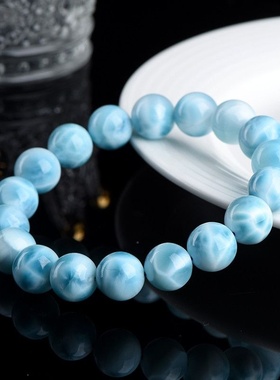 天然玉化料海纹石圆珠手链  龟背纹海纹石手串