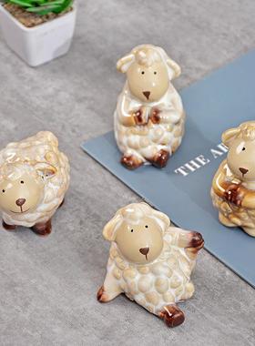 景德镇玄关绵羊陶瓷招财现代