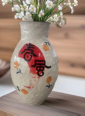 景德镇陶瓷花瓶摆件客厅桌面装饰插花瓶居家绿植水培陶瓷干花