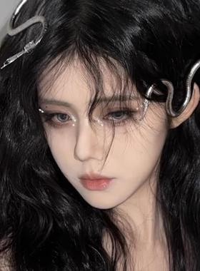 缠绕蛇形项链个性开口随意造型蛇骨项圈欧美辣妹设计夸张头饰男女