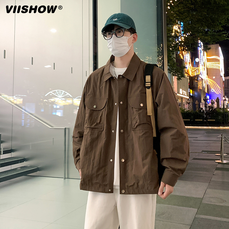 VIISHOW牛仔外套男秋季韩版潮牌ins宽松上衣服休闲港风工装夹克