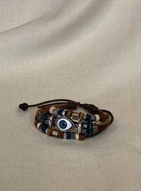 Daily1美式复古皮质编制手绳