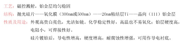 顺生电子 4英寸镀铂硅片Pt111导电测试微电子光电子150nm导电衬底 - 图3