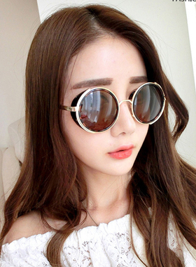 复古阿美咔叽防紫外线圆墨镜工装