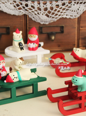 日系杂货木质迷你场景公仔摆件