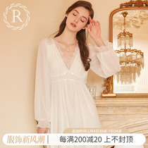 RoseTree French style sleeping dress Spring and autumn Womens length sleeves Long sleeves Long sleeves Sexy Pure Desire Girl Pyjamas Dress With Chest Cushion