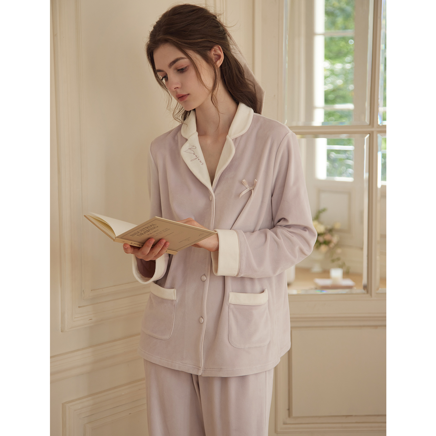 RoseTree珊瑚绒睡衣女款2025新款高级感轻奢风薄绒家居服套装秋冬 - 图2