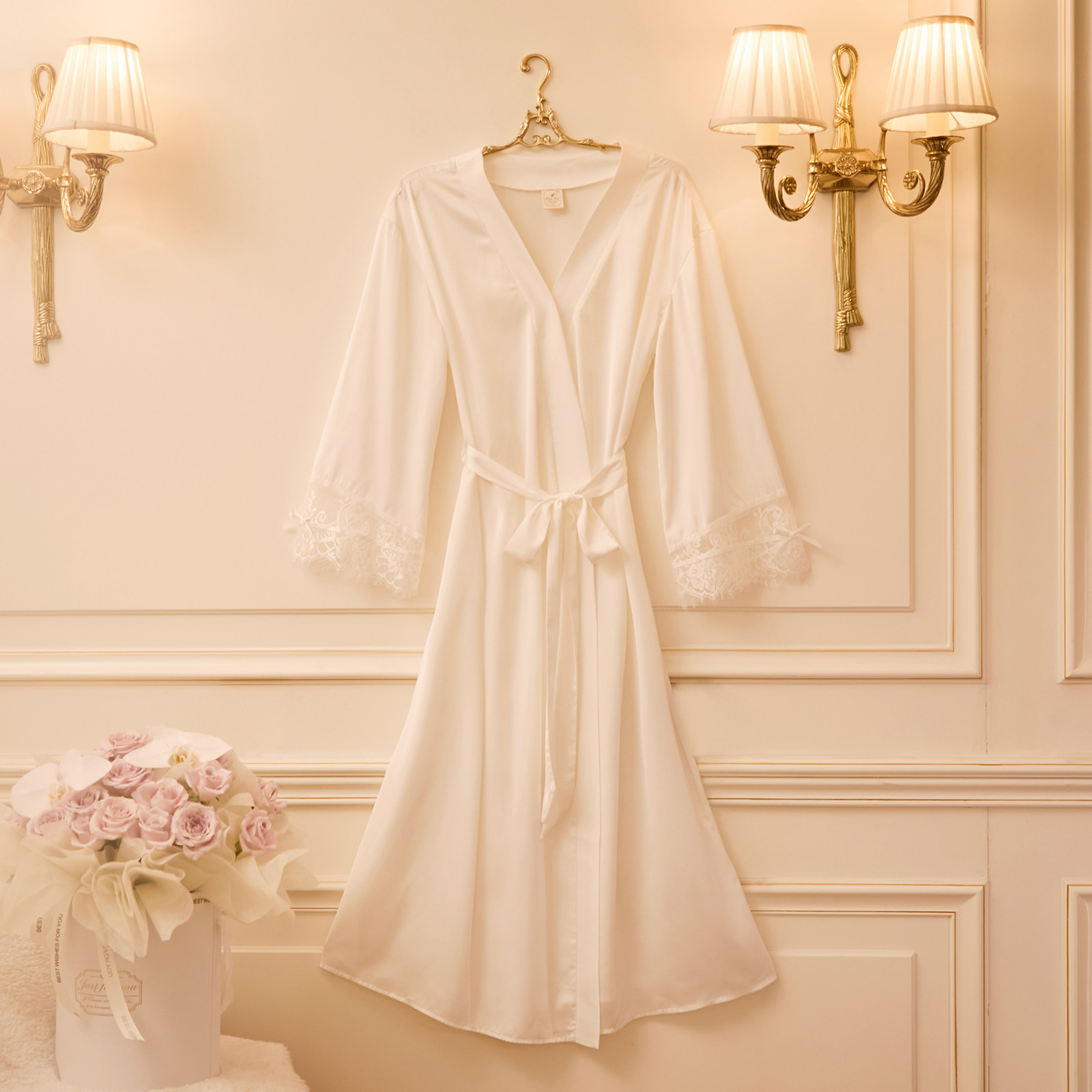 RoseTree冰丝睡衣女款春夏季蕾丝性感吊带睡裙睡袍家居服两件套装,淘宝优惠券,粉丝福利购,淘宝优惠卷