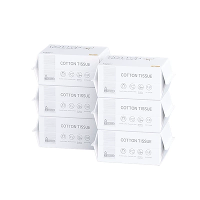 可心柔棉柔巾全棉一次性洗脸巾婴儿宝宝纯棉擦脸干湿两用100抽6包