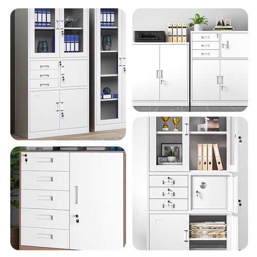 抽屉联动锁三联文件柜锁铁皮活动柜储物柜锁一锁三连锁保密柜门锁 - 图1