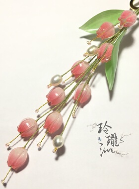 古风玲珑原创手工热缩花铃兰发簪