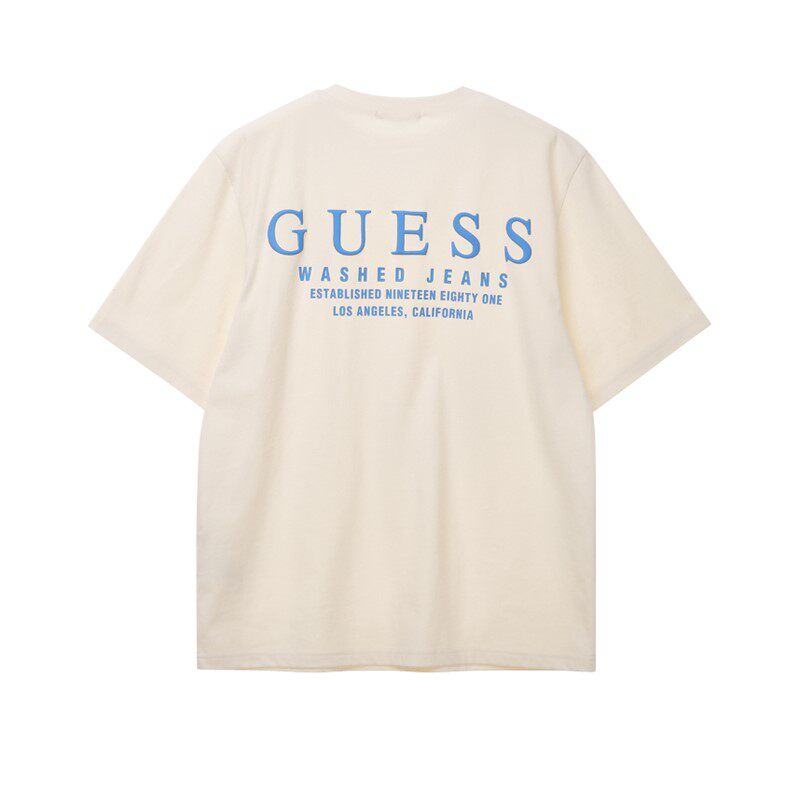 Ufo韩国代购guess 21春夏新宽松圆领短袖t恤男女ml2k8490 8491