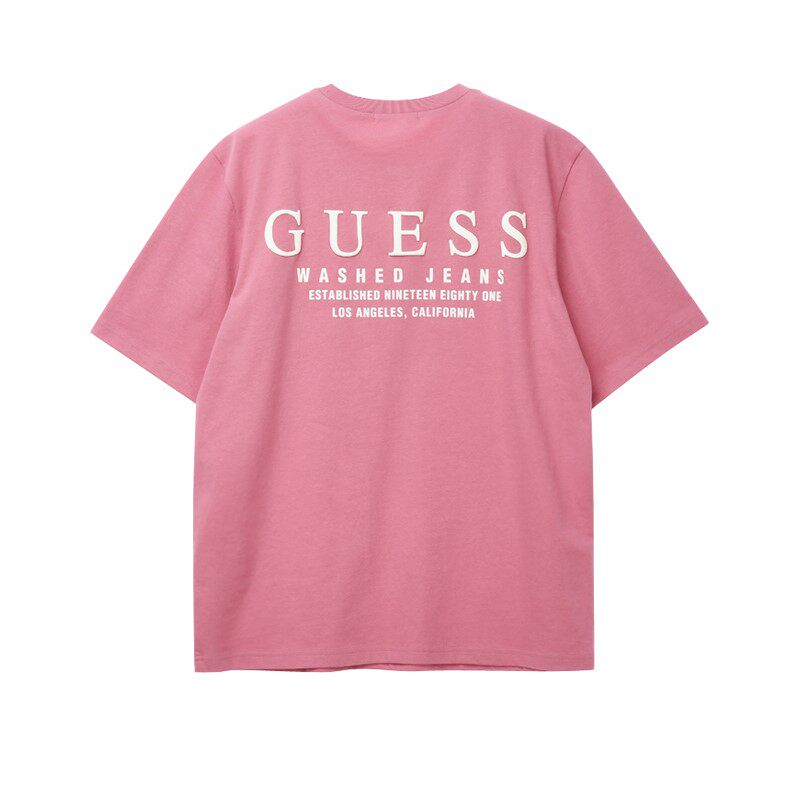 Ufo韩国代购guess 21春夏新宽松圆领短袖t恤男女ml2k8490 8491