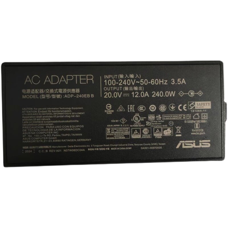 ASUS华硕天选34酷睿i7ROG玩家国度笔记本充电源适配器20V12A线