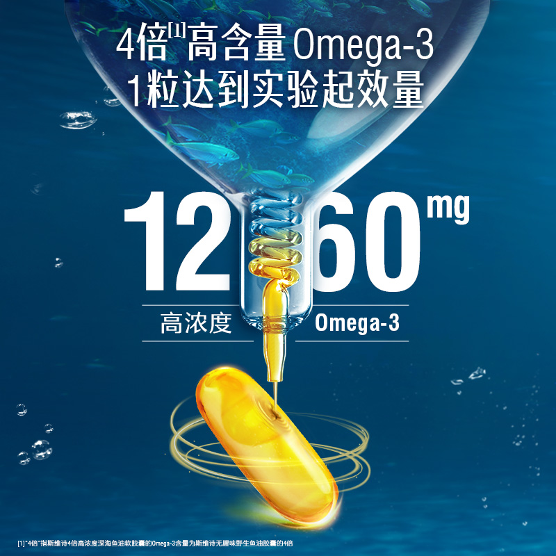 Swisse four times deep sea rTG fish oil omega3 high concentration capsule dha memory for middle-aged and elderly people