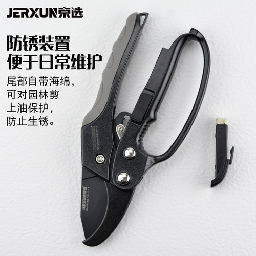 京选棘轮修枝剪花剪园林园艺大剪刀省力粗枝剪果树木花枝摘果剪子 - 图2