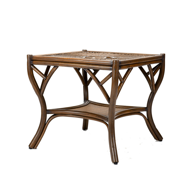 长青堂 藤编中式餐桌4人吃饭桌子中古喝茶茶桌家用方桌餐厅四人桌,淘宝优惠券,粉丝福利购,淘宝优惠卷