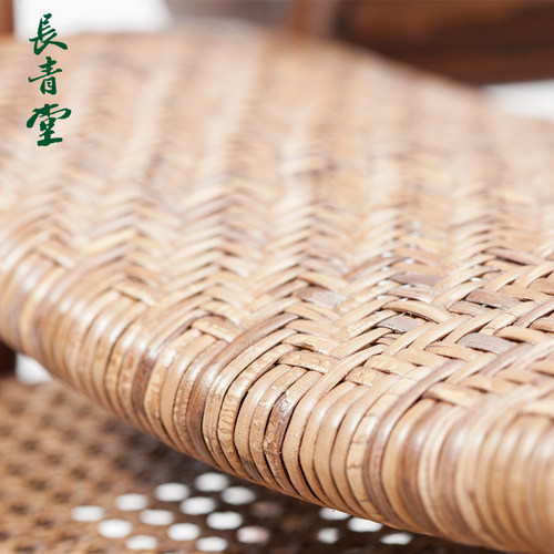 长青堂藤编躺椅折叠午休阳台天然藤椅子家用凉椅老人靠背椅午睡椅 - 图2