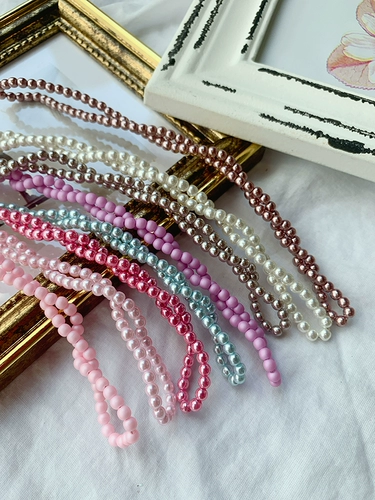 Импортный матовый хайлайтер из жемчуга, ободок ручной работы, аксессуар для волос, заколка для волос, бусины, в корейском стиле, 4mm, 8mm