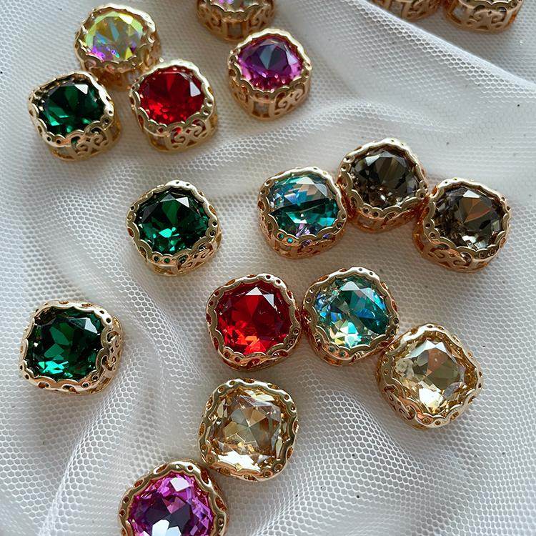 鸟巢宝石肥方三角圆形12mm钻石手工diy饰品发夹发箍装饰配件材料 - 图3