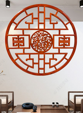 东阳木雕圆福花花格门窗实木榫卯