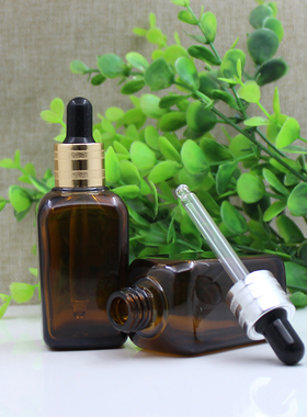 50ml方形茶色精油瓶空瓶子棕色