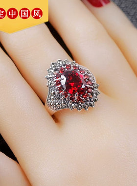 泰银戒指宝石指环夸张送妈妈礼物