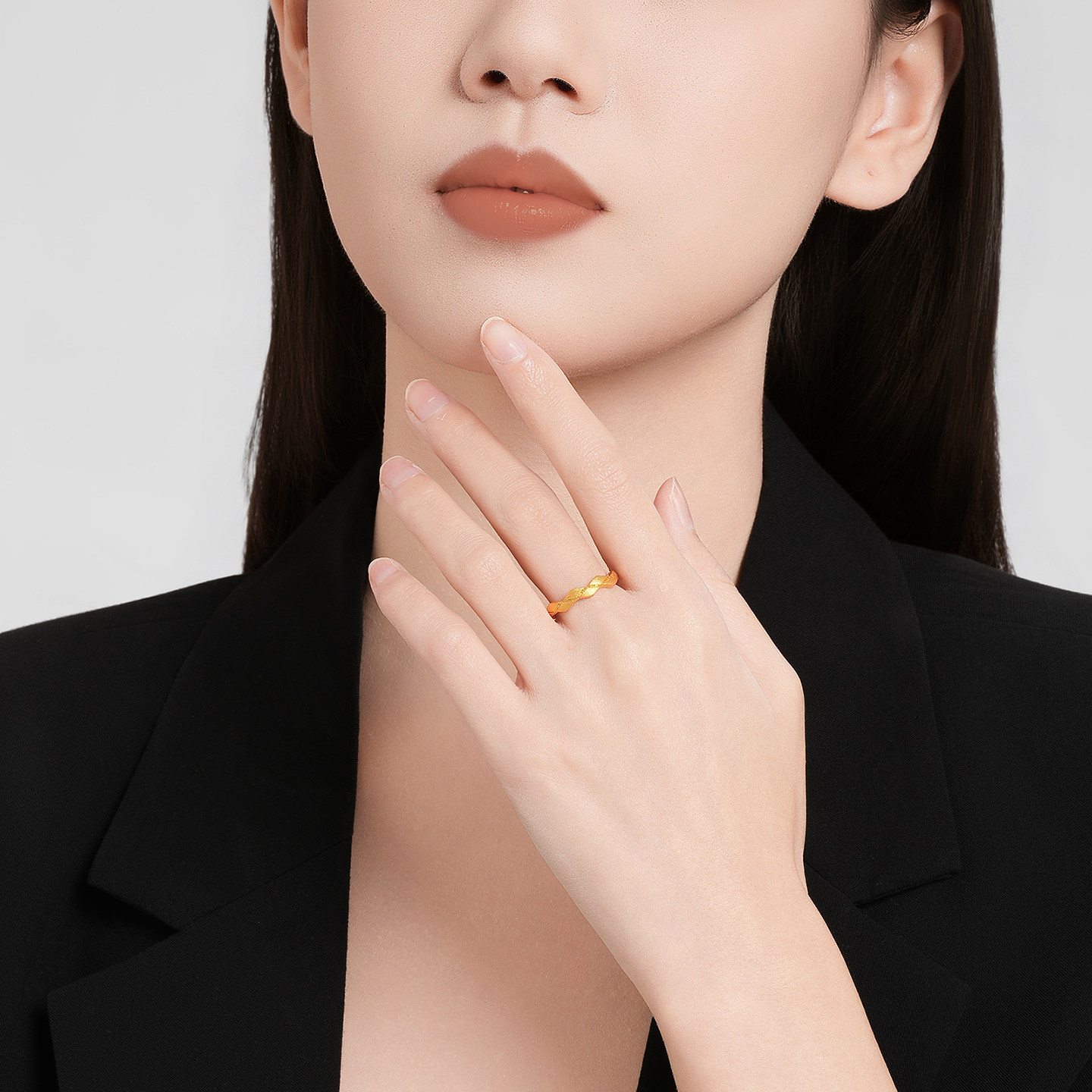 Trendy Acer Royal Gold Ring Pure Gold 5G Women's Ring Plain Ring Fashion Aperture Birthday Gift Pricing