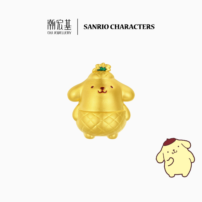 潮宏基三丽鸥布丁狗甜品足金串珠黄金吊坠转运珠5D硬金正版生日,淘宝优惠券,粉丝福利购,淘宝优惠卷