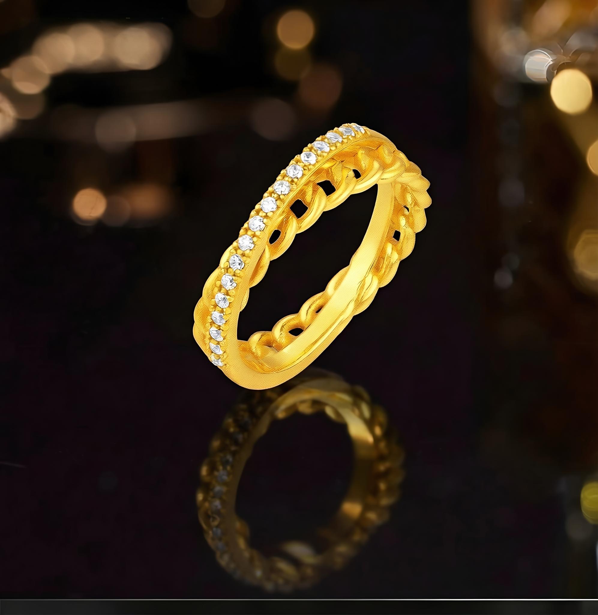 Trendy Acer souffle royal gold diamond ring solid gold hand jewelry high-end diamond birthday gift W