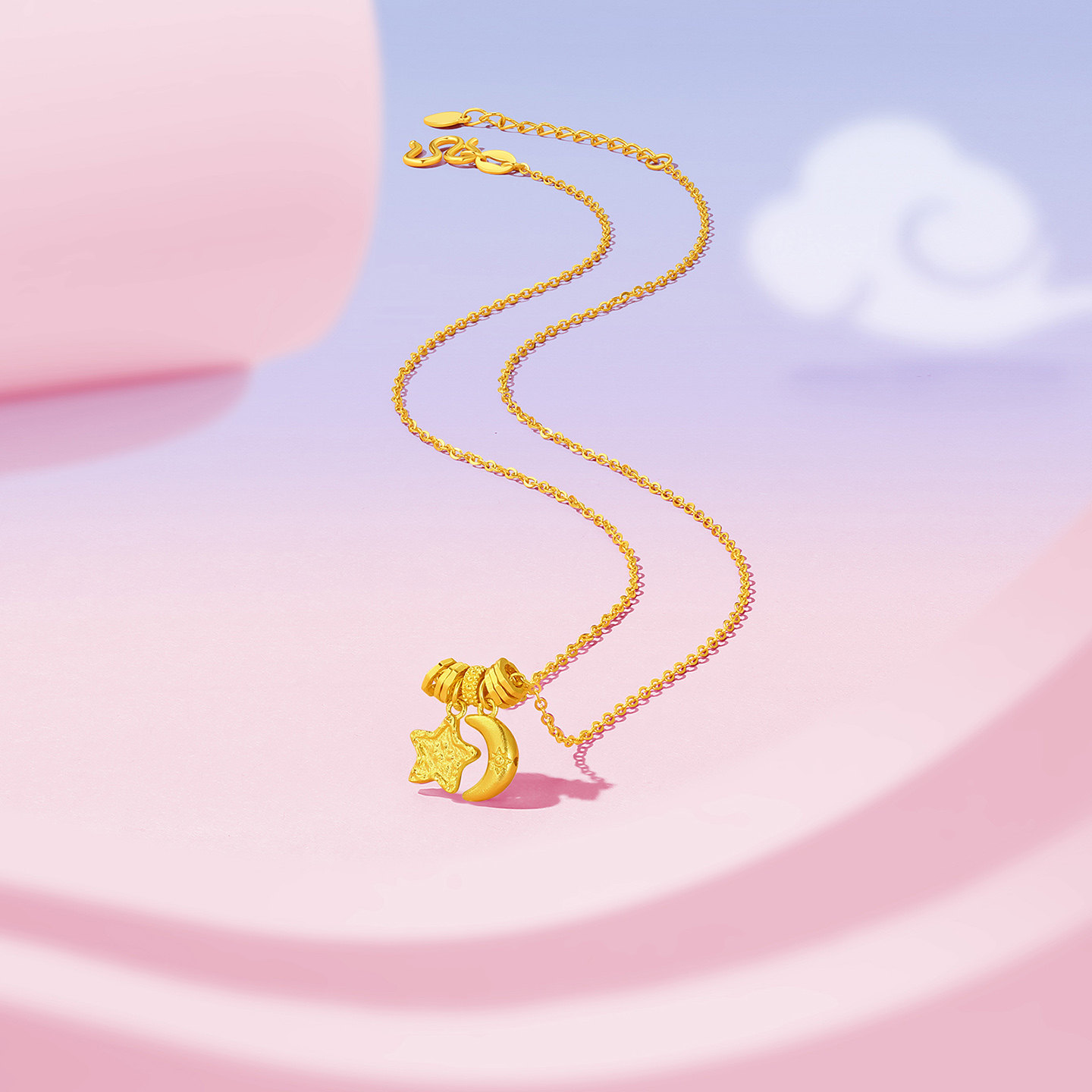 潮宏基好事发生陨石星星黄金项链足金颈饰5G盘缠金新年礼物 计价,淘宝优惠券,粉丝福利购,淘宝优惠卷