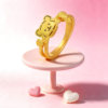 Trendy Acer line puppy gold ring solid gold ring hand ornaments hard gold show big gilt color genuine joint IP same style