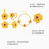 Chao Acer Starry Flowers Blooming Rich Gold Diamond Ruby Pendant Pure Gold Bracelet Earrings Ring W