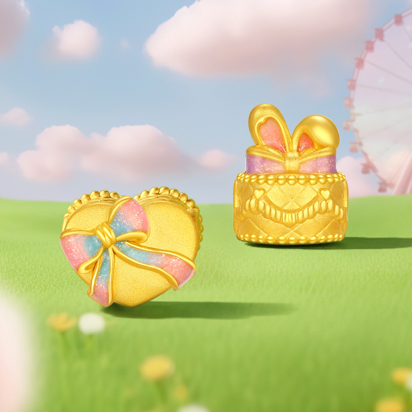 潮宏基趣玩足金串珠黄金转运珠手饰5D硬金珐琅蛋糕可爱新年礼物女,淘宝优惠券,粉丝福利购,淘宝优惠卷