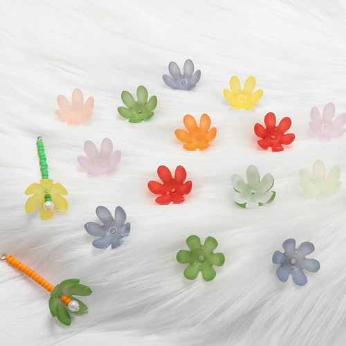 Милый акриловый матовый аксессуар в форме цветка ручной работы, серьги, аксессуары, в цветочек