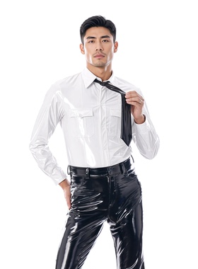 漆光领带紧致极简免打结型男百搭