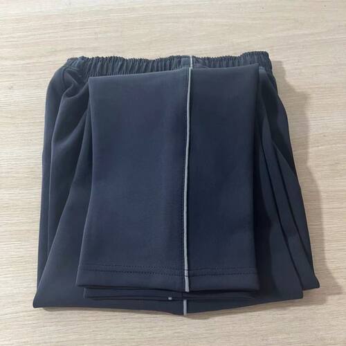 中小学生校服裤子藏蓝色反光条运动裤细灰杠冬加绒两道杠反光灰条 - 图0