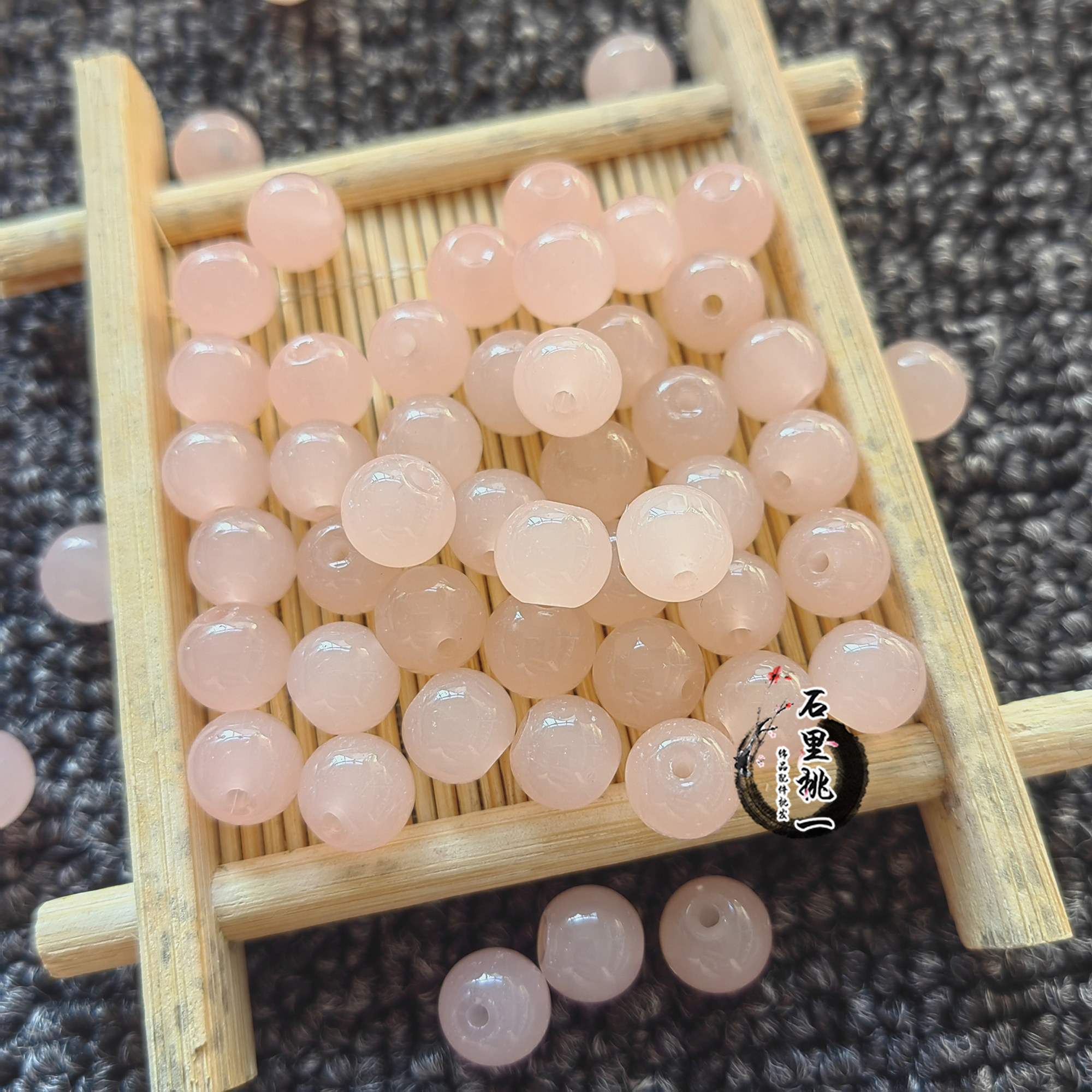 8mm仿玉石琉璃珠单色散珠收尾珠手链项链发簪头饰珠珠玻璃diy手工,淘宝优惠券,粉丝福利购,淘宝优惠卷