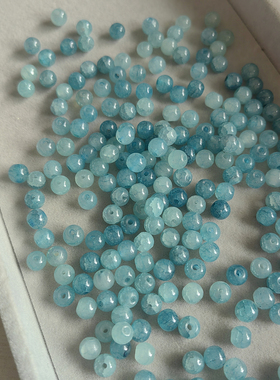 6mm不掉色玉碎珠散珠串珠diy手工发簪头饰手串项链材料水染玻璃珠