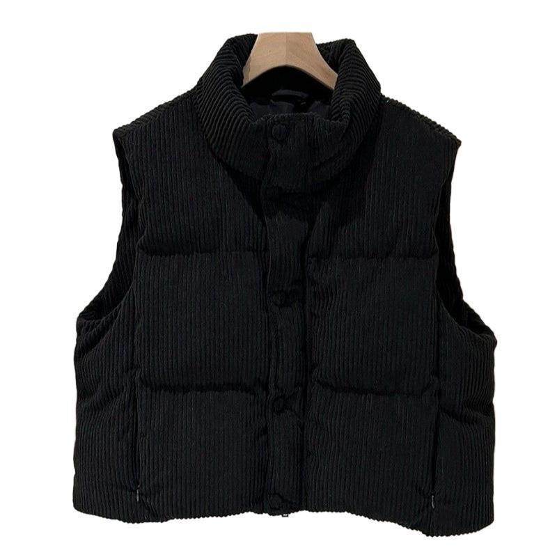 灯芯绒马甲2025秋冬季新款马甲女短款宽松加棉加厚时尚韩版外套,淘宝优惠券,粉丝福利购,淘宝优惠卷