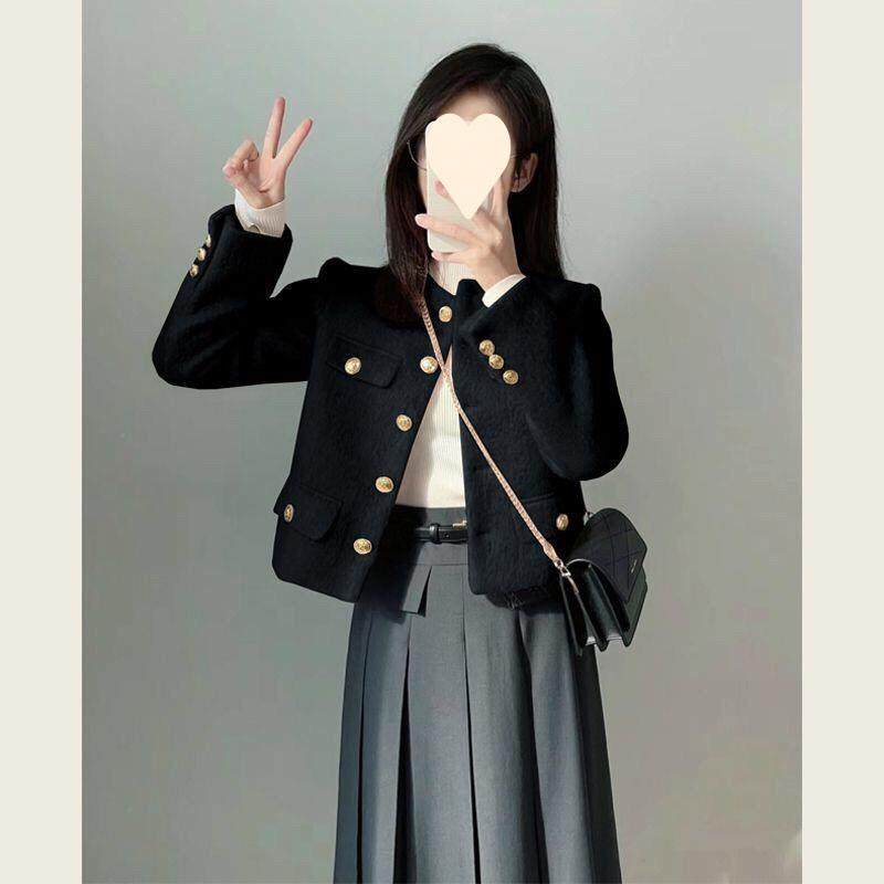 今年流行小香风粉色毛呢外套女秋冬法式富家千金穿搭短款呢子上衣,淘宝优惠券,粉丝福利购,淘宝优惠卷