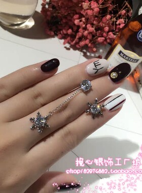 雪花新品仿真时尚风吊坠钻石耳钉