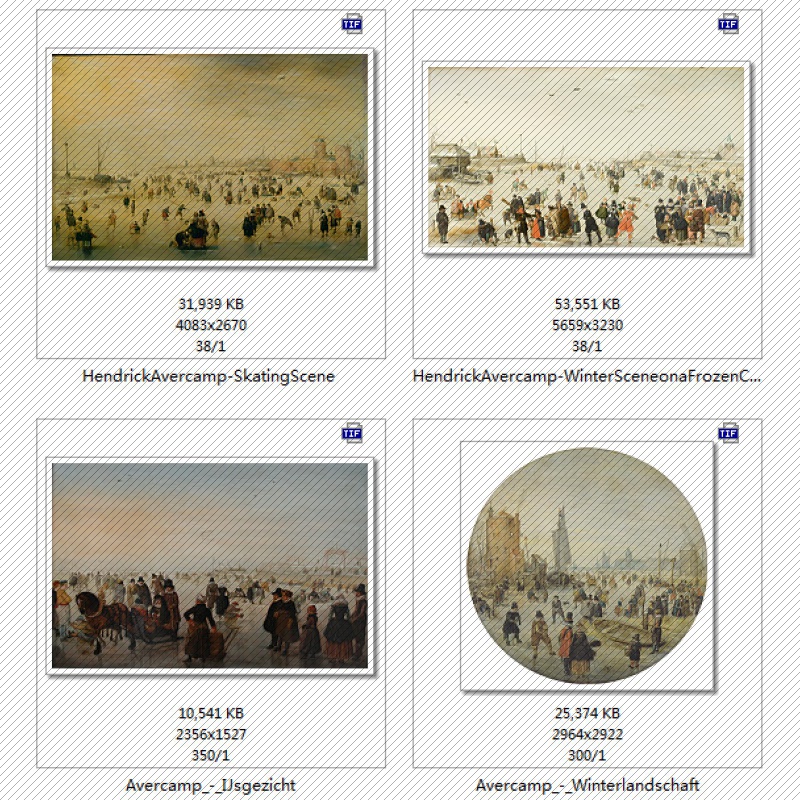 K116【荷兰】阿维坎普（Hendrick Avercamp）油画高清网传图库 - 图1