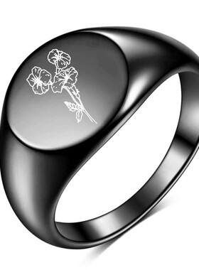 新款欧美不锈钢光面戒指18MM 18K金色指环百搭喇叭花戒指热卖