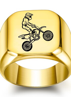 新款欧美霸气钛钢摩托车骑手戒指复古潮男个性朋克不锈钢赛车指环