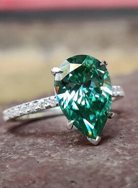 新款轻奢气质名媛戒指女 超精致水滴形指环 直播引流款食指戒