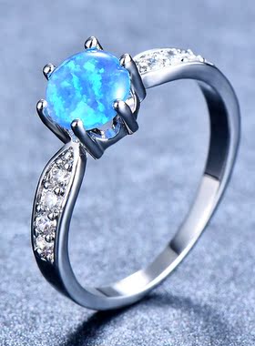 新款亚马逊澳宝女款六爪指环 精美简约戒指