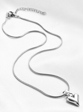 新款亚马逊欧美跨境创意时尚光面简约爱心项链耳环套装女