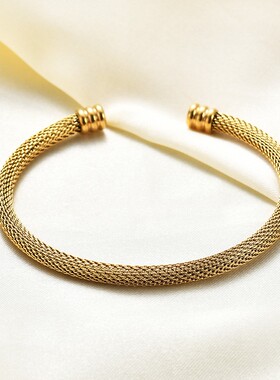 厂家欧美百搭简约5MM不锈钢钢丝